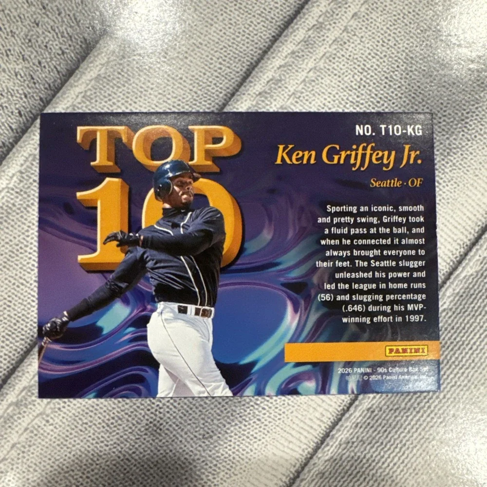 2026 Panini Decades 90s Pop Culture Ken Griffey Jr. Top 10 Seattle Mariners